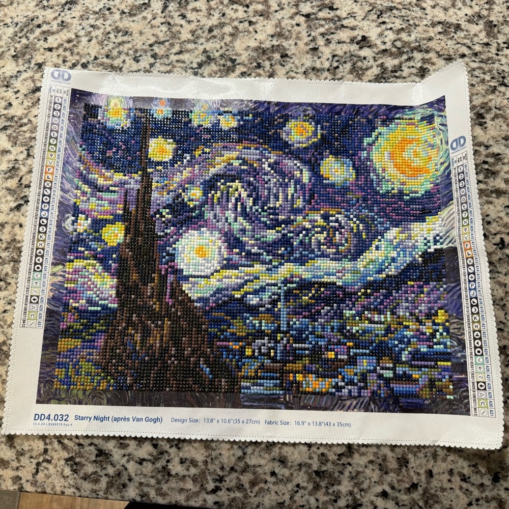 Diamond Art Diamond Dotz Van Gogh Starry Night Completed/Unframed/Sealed